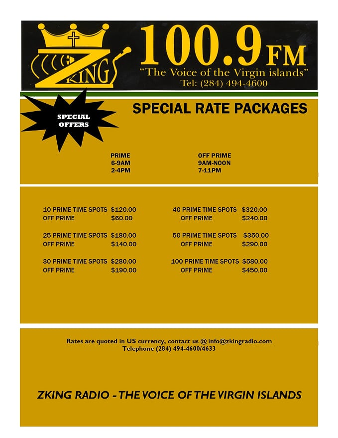 Advertising rates ZKING Radio Station